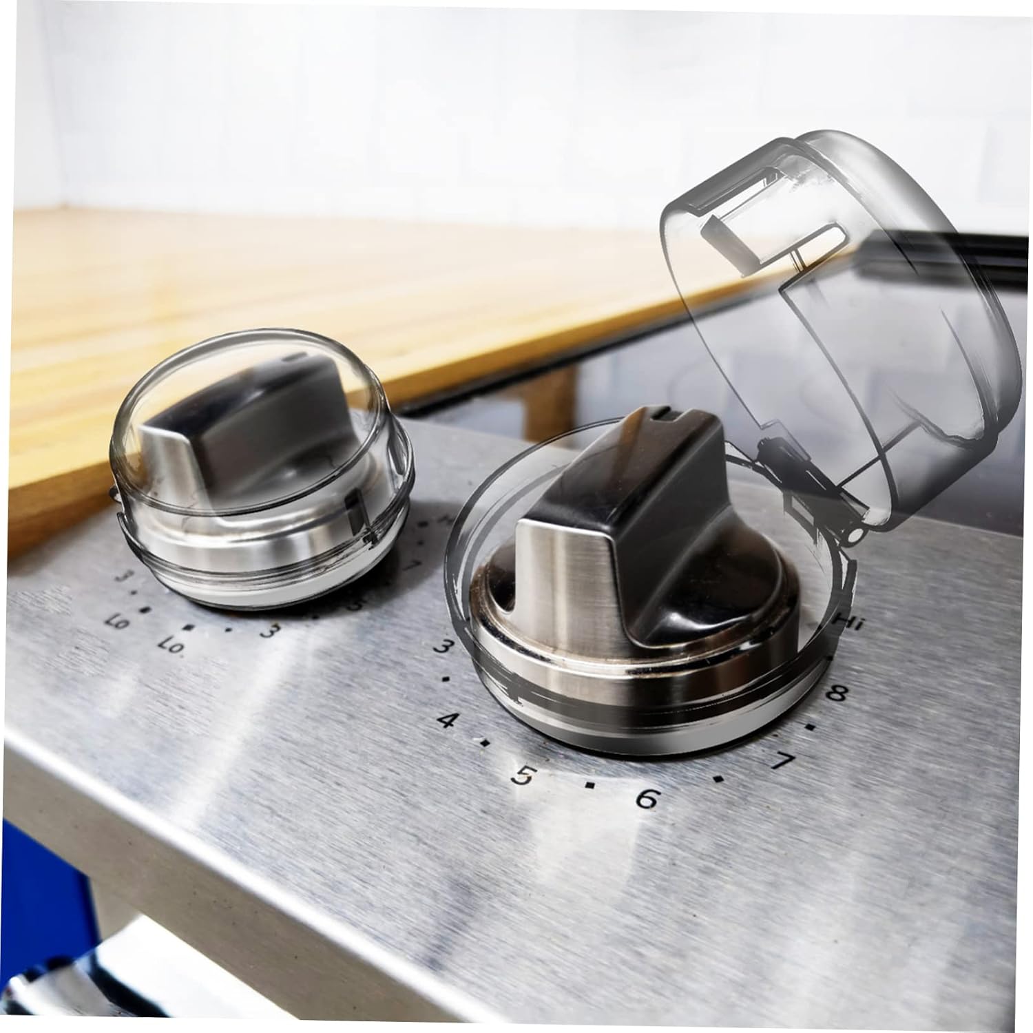 8pcs Clear Gas Stove Knob Covers Safety Button Protectors for Boy Girl Proofing Transparent Design for Easy Visibility Compatible Stove Types