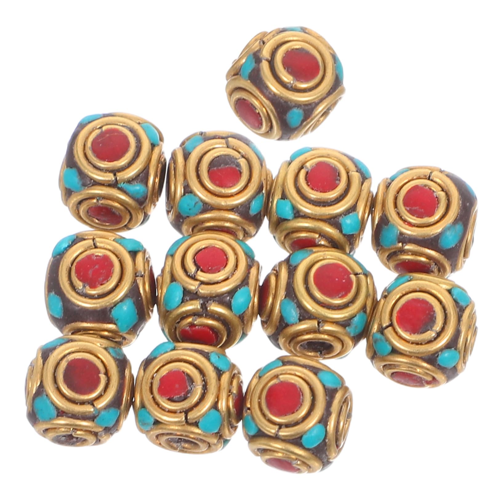 Perles tibétaines métalliques au design ancien pour bijoux d'exception