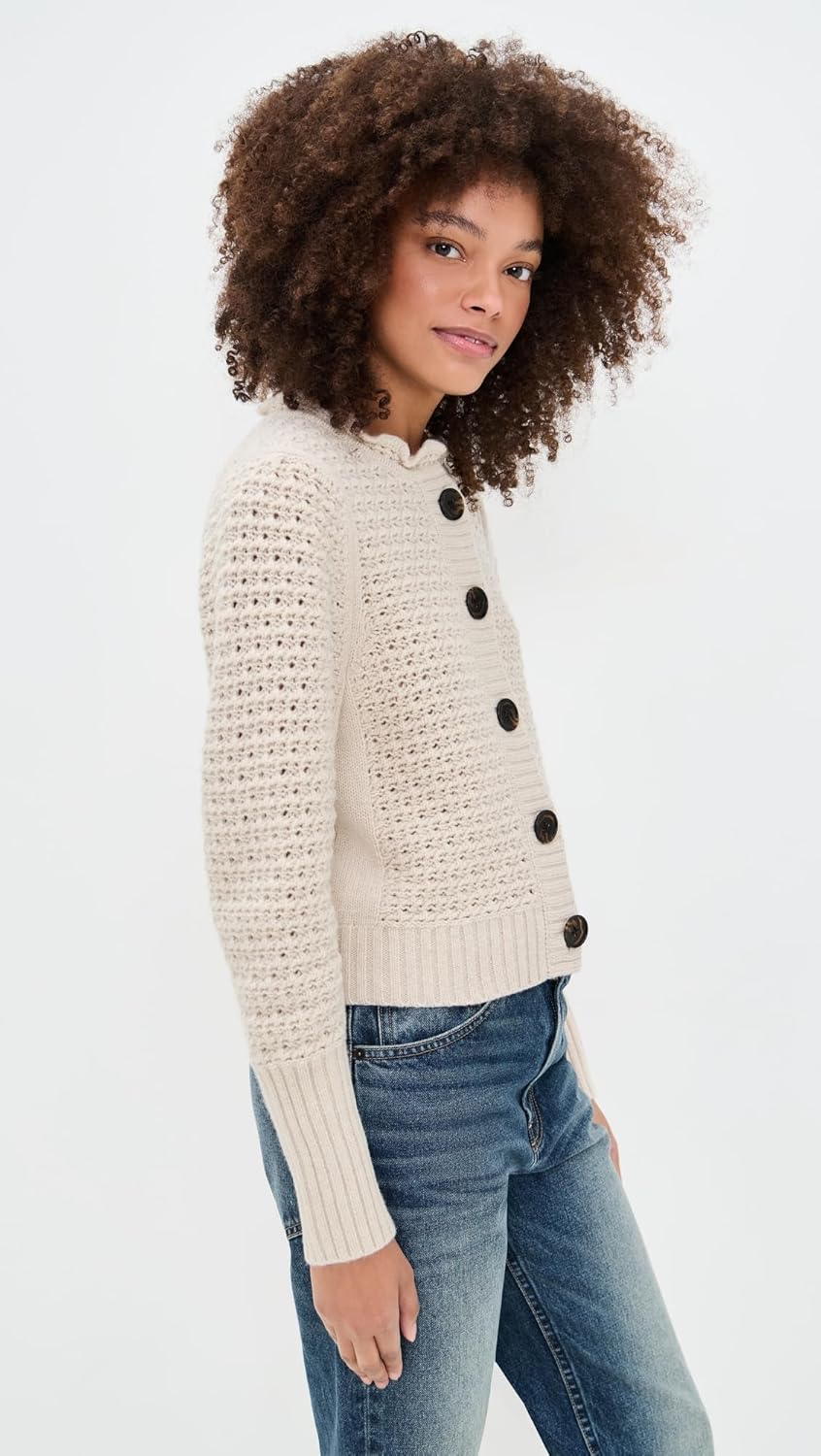 Madewell Women's Scalloped Merino Wool Blend Cardigan - Image 5
