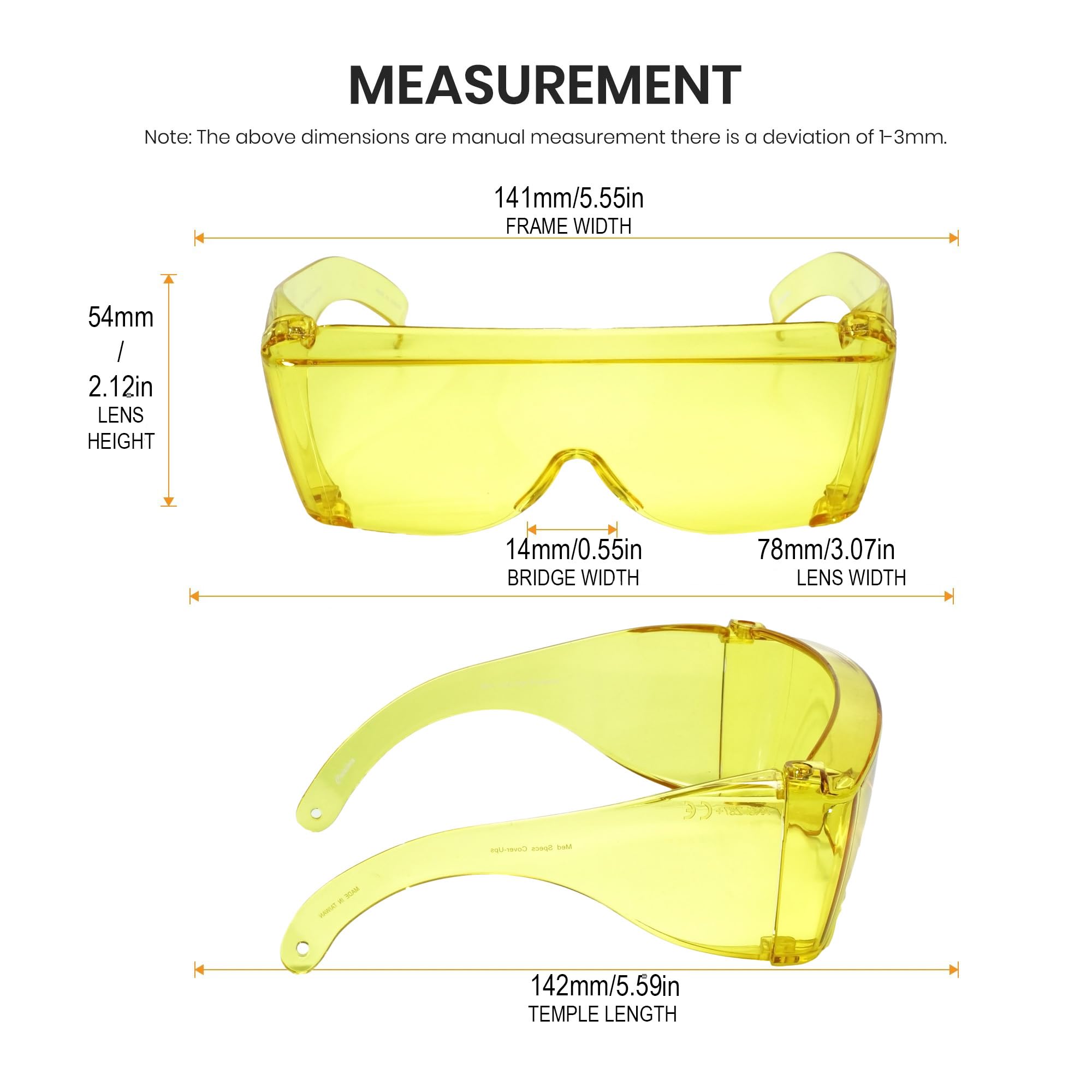 Calabria 3000 - Gafas de seguridad de ajuste grande para hombres y mujeres, envolventes, antivaho, arañazos, deslumbramiento, para hombres y mujeres