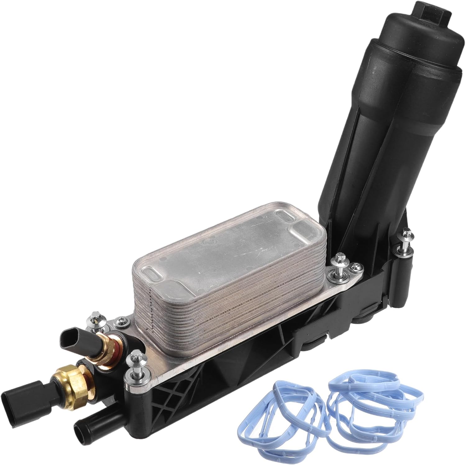 Engine Oil Cooler Oil Filter Housing Adapter Assembly for Ram 1500 Upgraded Aluminum Alloy No.5184294AE | Oil Cooler with O-ring Seals 1 Set for Dodge Avenger for Jeep Wrangler