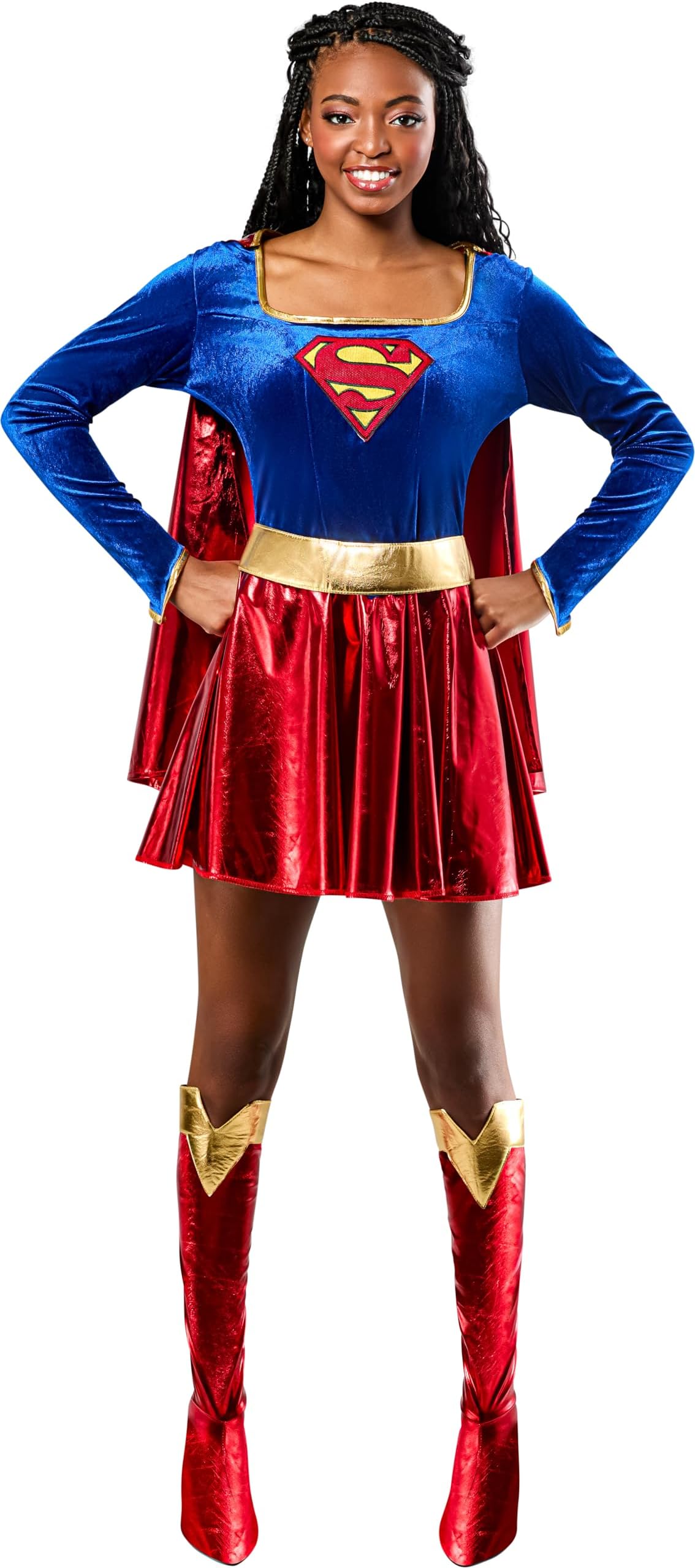 DC Comics Superheroes: Supergirl Costume Dress for Adults, Women's XS