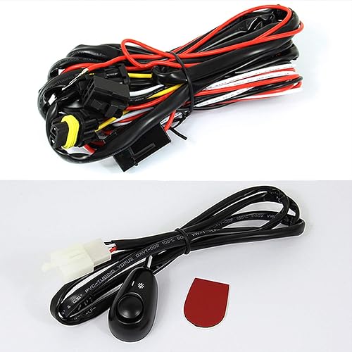 Miniatura 4 de Luces antiniebla de marco biselado transparente cromado para lado del choferpasajero, lámparas con cableado, foco, interruptor, relé, para Chevy