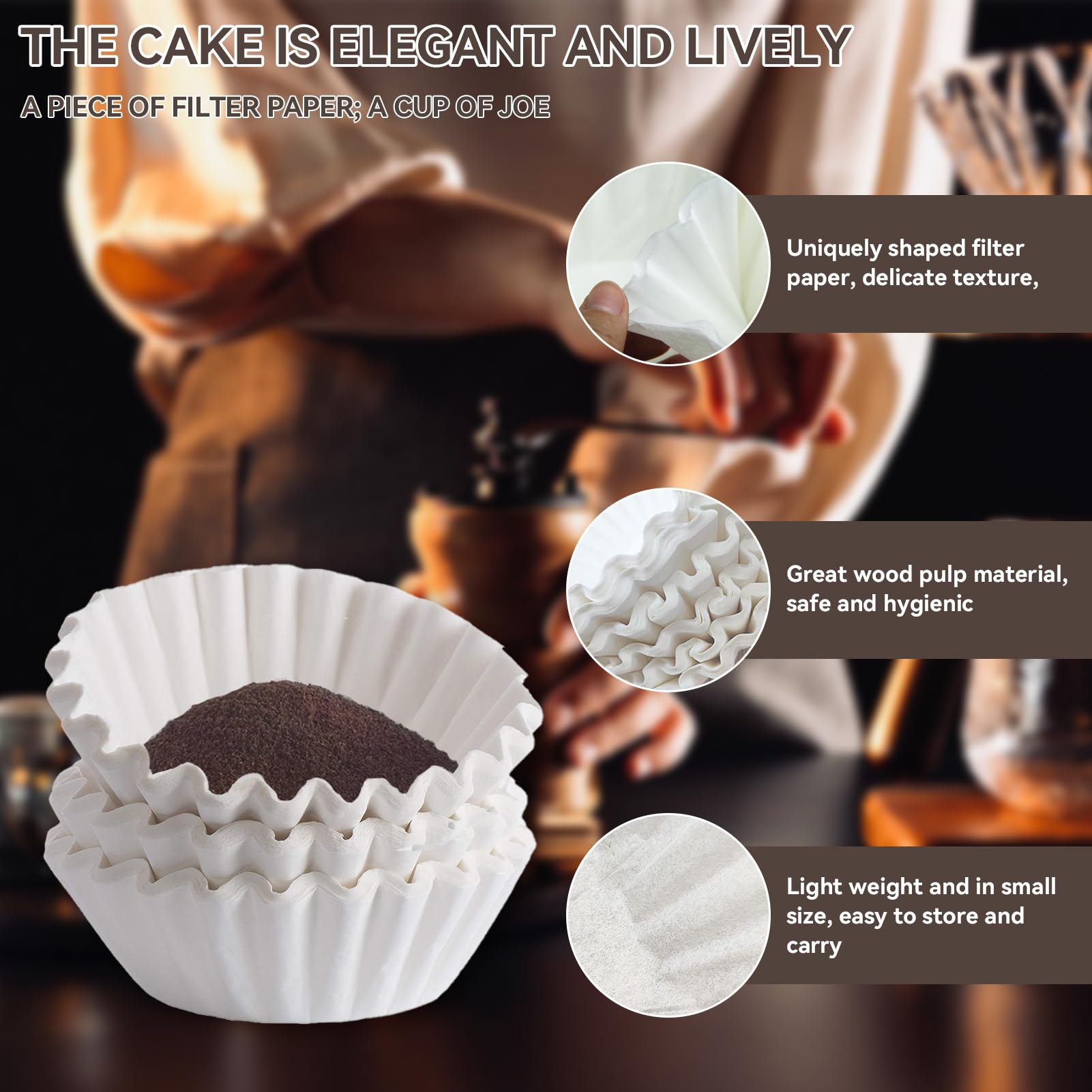 Filtri Caffe Americano, Coffee Filter Paper, Come Una Ciotola Sostituzione Dei Filtri Di Carta Da Caffè Usa E Getta Accessorio Di Ricambio Per Carta Da Filtro Per Caffè Per Caffettiera(100)
