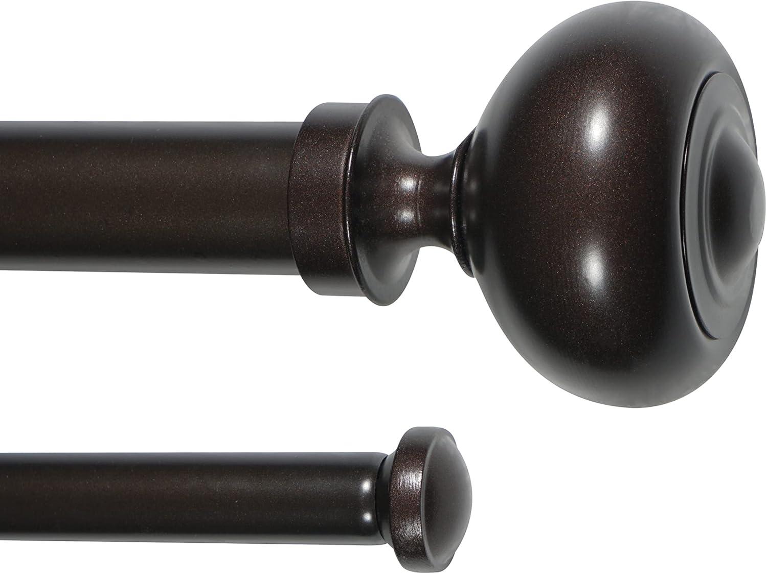 1" Double Curtain Rod with Urm Finials (Oil-Rubbed Bronze, 48“-84”)