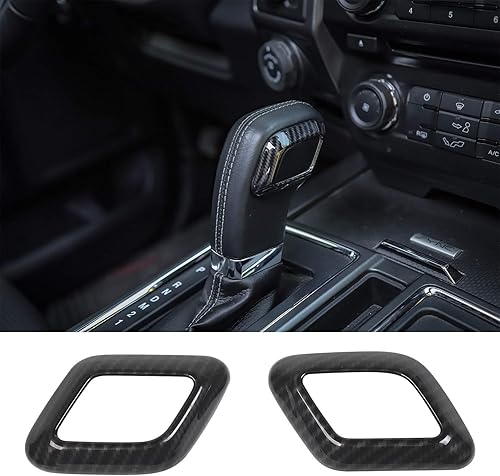 Miniatura 8 de JeCar Para Ford F150 Gear Shifter Head Trim Cover Frame Deacorative Trim Cover Frame para Ford F150 2015 2016 2017 (rojo)