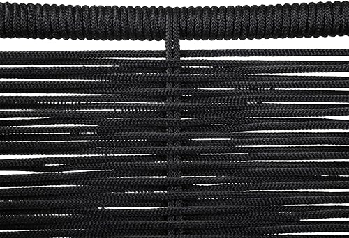 Vista 7 de armen LIVING Clip - Silla moderna de comedor apilable de acero y cuerda, para interiores y exteriores, juego de 2, color negro