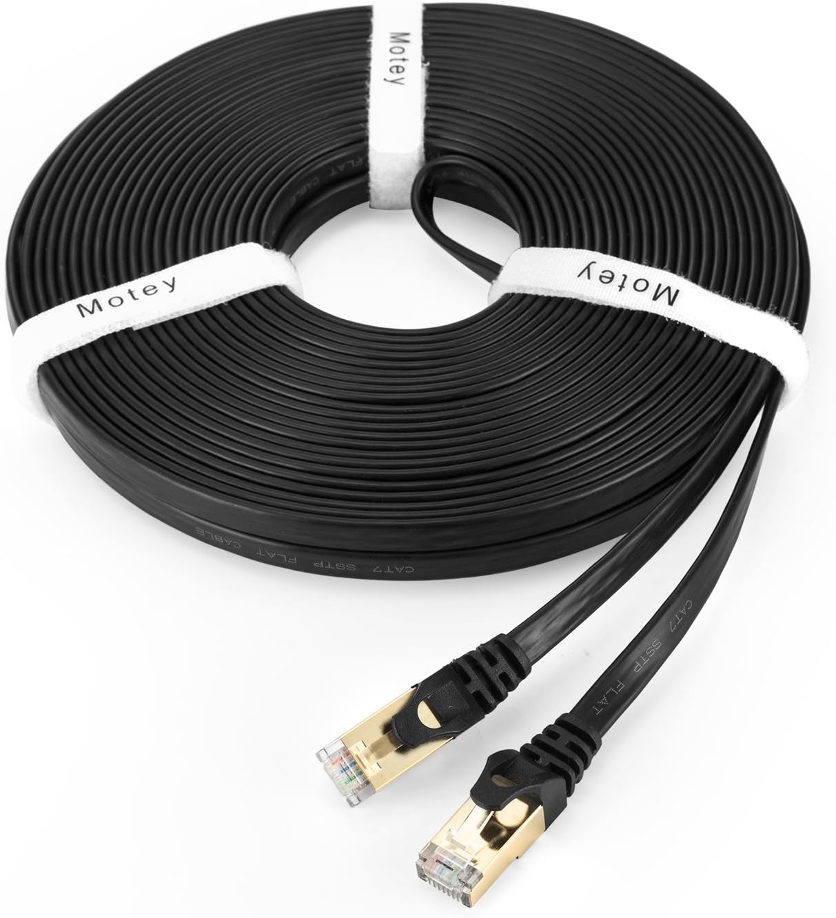 100 Feet Cat 7 Cable Ethernet Cable Flat, 100ft Shielded (SSTP) Network Cable Cat 7 Flat Ethernet Patch Cable,600MHz Internet Computer Cable,Snagless Rj45 Connectors