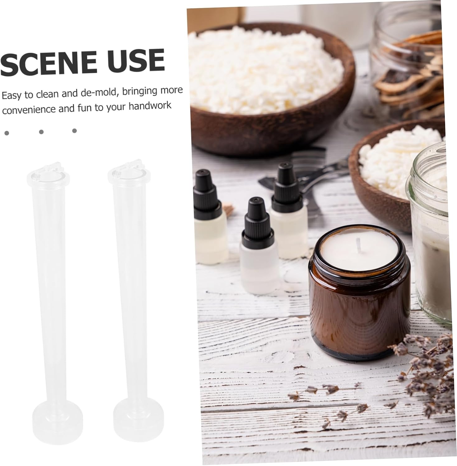 2Pcs Plastic Taper Candle Molds for DIY Handcraft Candle Making