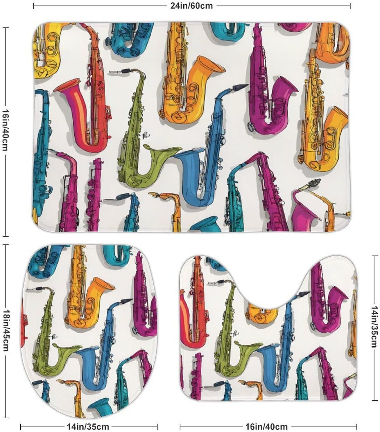 Colored Saxophone Boys Girls Short Sleeve Shirts Graphic T-Shirts Crewneck Casual Printed Tee