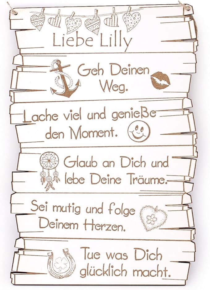 Sohn Tochter Schild mit Spruch Geh Deinen Weg + Name Motivation Personalisierung aus Holzwerkstoff, 16 x 24 cm Sohn Tochter Schild mit Spruch Geh Deinen Weg + Name Motivation Personalisierung aus Holzwerkstoff, 16 x 24 cm