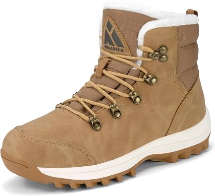 Mishansha Winter Boots for Women Water-Resistant Warm Snow Boots with Fur Lining Non Slip Sole for Outdoor Cold Weather Hiking Walking Trekking