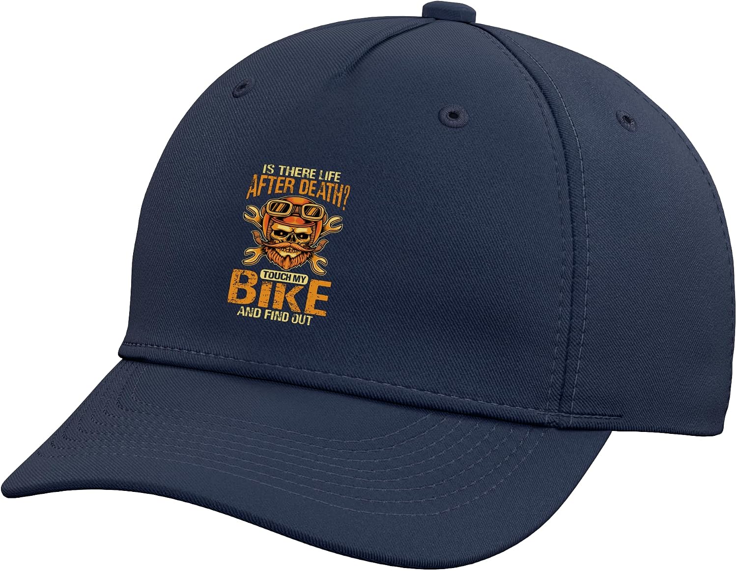 Funny Biker Saying Touch My Bike and Find Out Motorbike Adjustable Baseball Hat