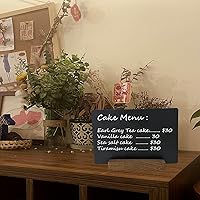 Vista 7 de NEWNEWSHOW Letreros de pizarra de doble cara de 8.7 x 12 pulgadas, pizarra de mensaje borrable con base de madera para tiendas, bodas, cocinas