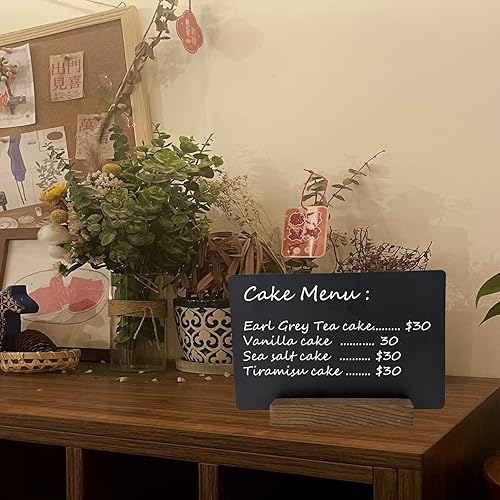 Miniatura 10 de NEWNEWSHOW Cartel de tablero de mensajes borrable de 8.7 x 12 pulgadas con cuerda para colgar, letreros de tienda, pizarra de menú, tablero de