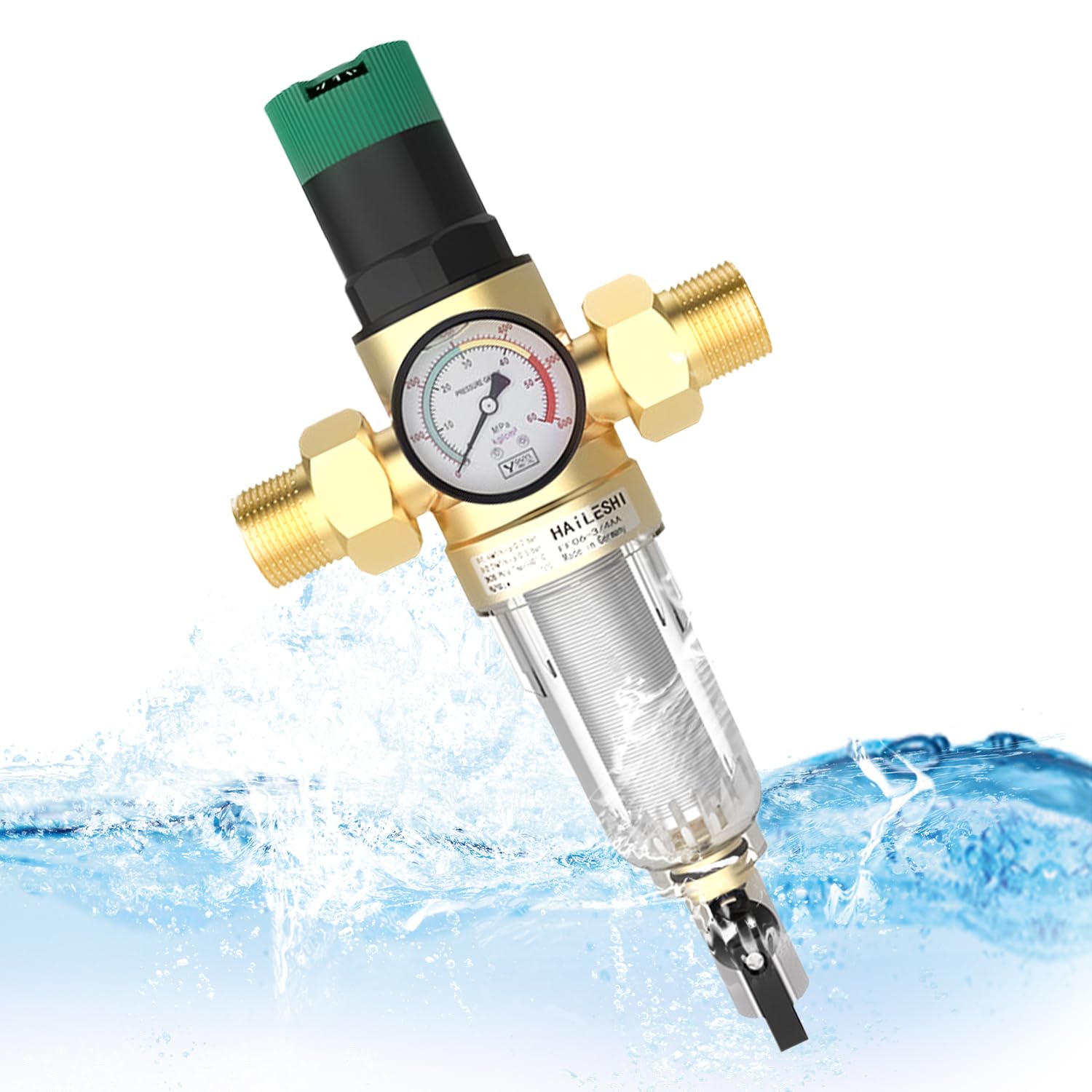 Riduttore Di Pressione Acqua 3/4" DN20 In Ottone - Regolatore Con Manometro Per Casa, Edifici E Fabbriche - Foto 7