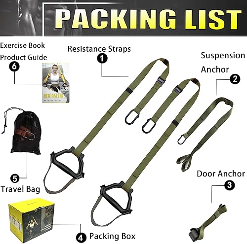 Miniatura 2 de Correas de entrenamiento de resistencia de peso corporal, kit completo de entrenamiento de gimnasio en casa para entrenamiento de cuerpo completo,