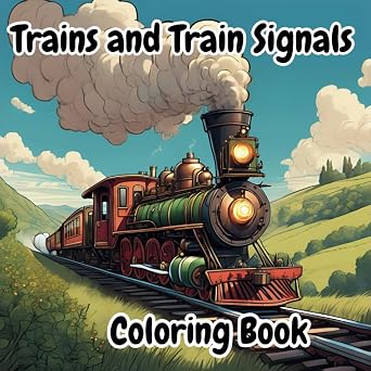 Trains and Train Signals Coloring Book Fun Coloring Pages for all Train Lovers of All Ages