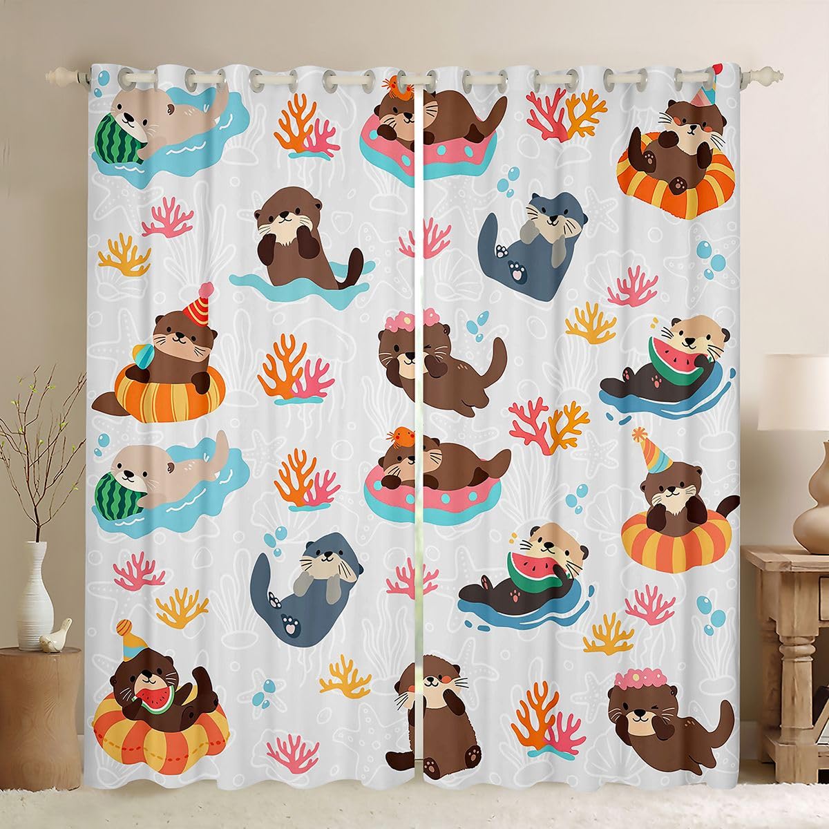 Rideaux voilage loutre 117x183 cm pour bloquer la lumiere avec style