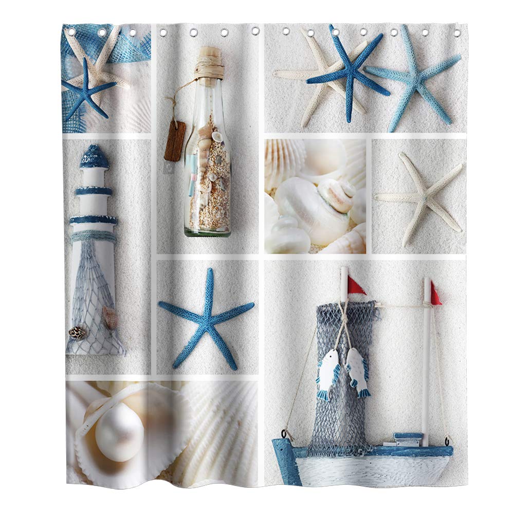 Nautical Fabric Shower Curtains Curtains & Drapes
