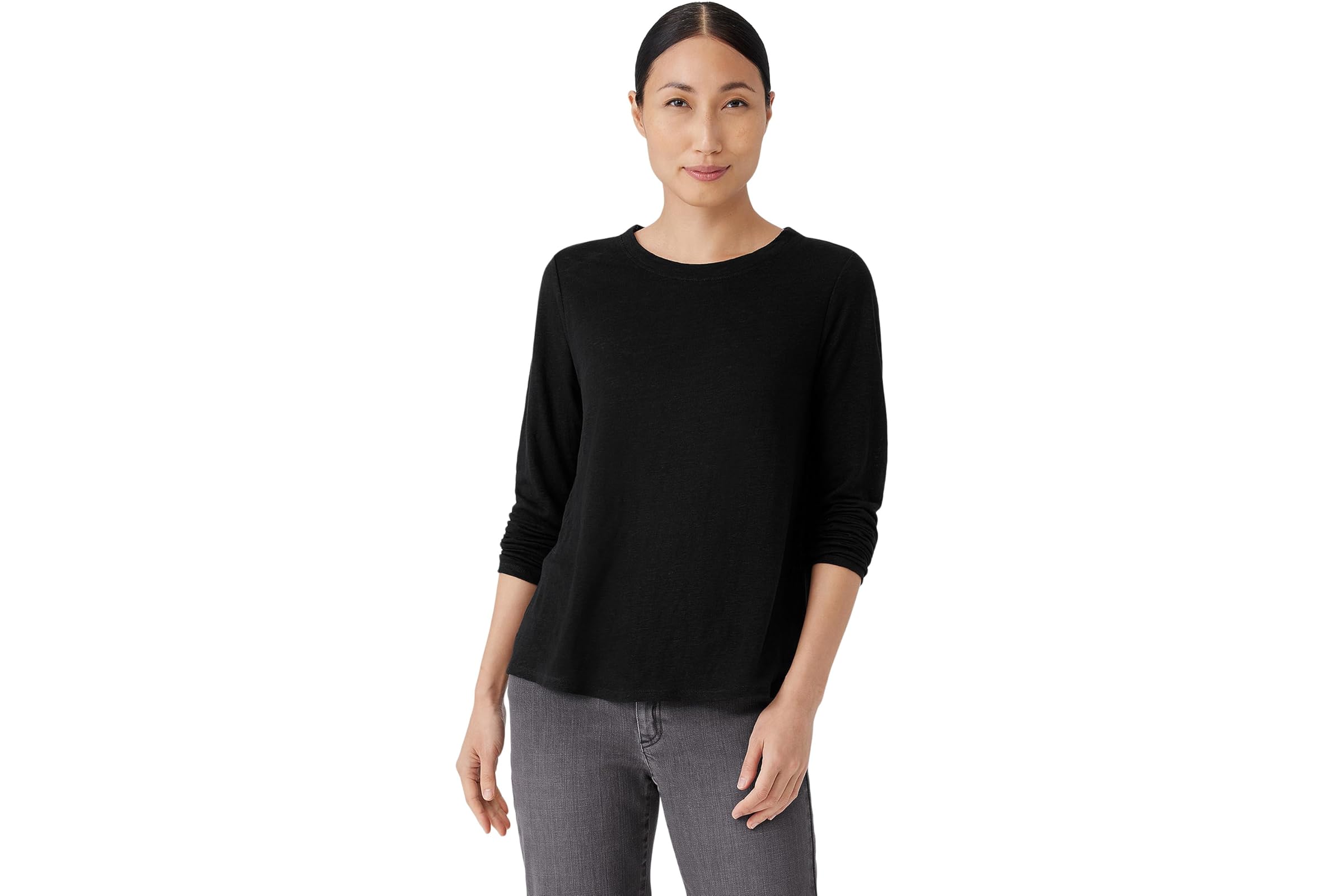 Eileen Fisher Petite Crew Neck Long Sleeve Tee