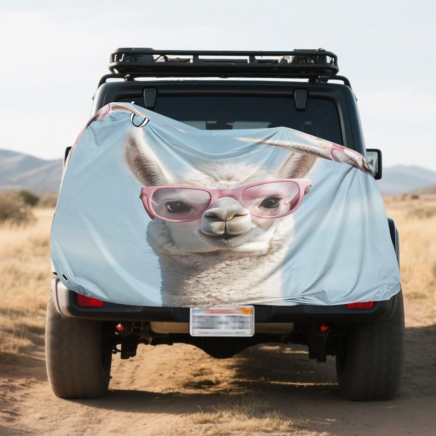 ALAZA Llama Wearring Sunglasses Bike Cover Waterproof Outdoor Ebike Bicycle Covers Tarp Protection for 1/2 Bikes, Sun UV Dust Wind Proof