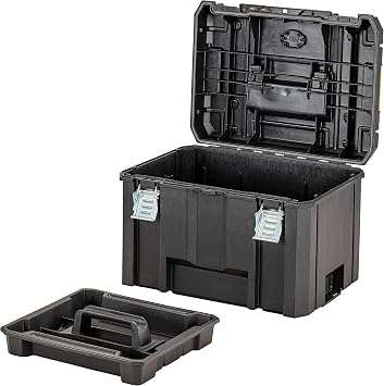 DEWALT TSTAK Tiefe Werkzeugbox VI DWST83346-1 (44l Volumen großvolumige Box kombinierbar mit anderen TSTAK-Boxen sichere Verwahrung von Elektrowerkzeugen und Handwerkzeugen IP54) Multi One size