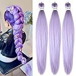 Lavender Purple Braiding Hair Pre Stretched Braiding Hair Extensions for Christmas Gift