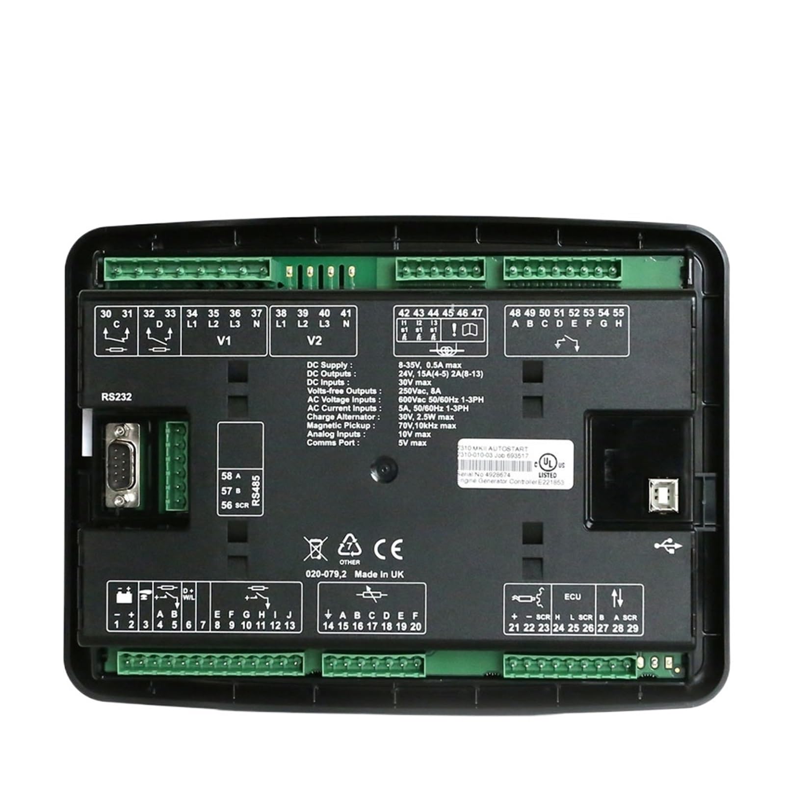 DSE7310 MKII Generador diésel Auto Start Red (Utilidad) Módulo de control de fallos, panel controlador de pantalla (C DSE7310 MKII)