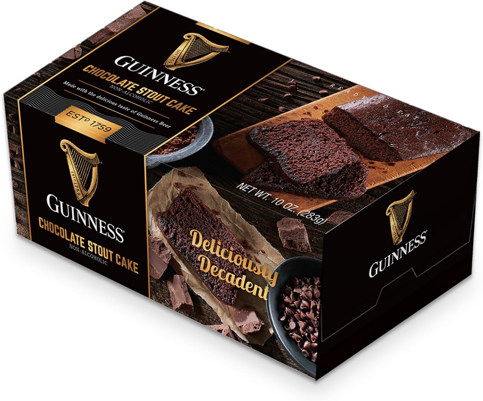 Great Spirits Baking Guinness Chocolate Stout Cake, 10 oz, Authentic Guinness-Infused Dessert, Perfect for Guinness Lovers, Ready-to-Serve, Certified Kosher Dairy