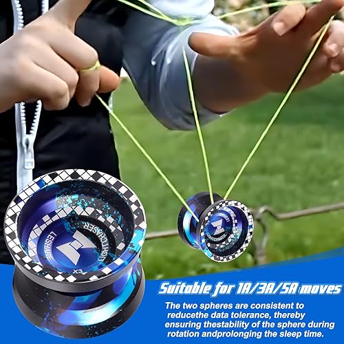 Miniatura 4 de Yoyo profesional que no responde para profesionales y yoyos receptivos para niños principiantes, el paquete incluye rodamientos de respuesta