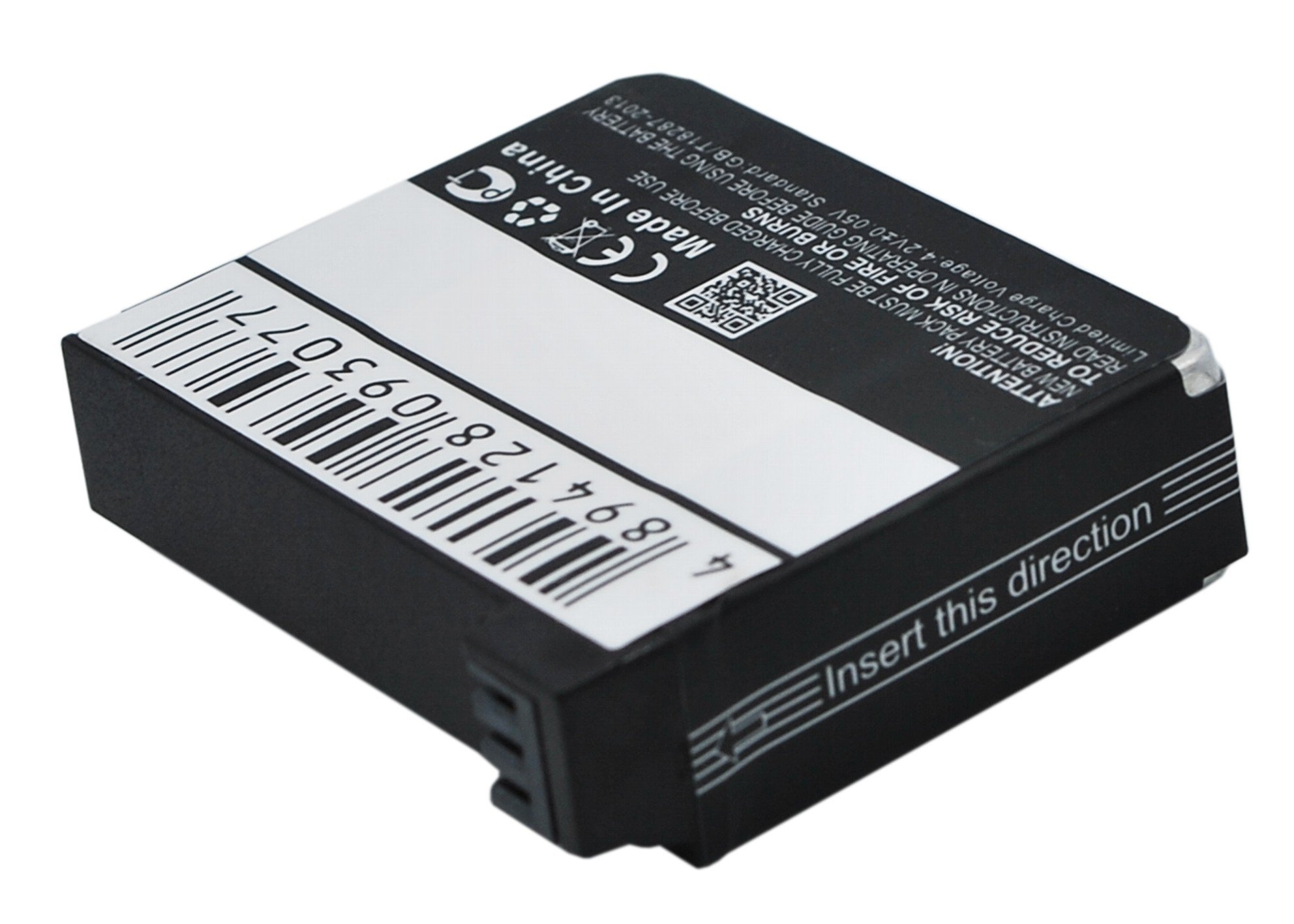 Batterie 1160mAh TECHTEK Pour GoPro Hero 4 / Hero 4 Black / Silver / 4+ - Remplace AHDBT-401, 335-06532-000 - Lithium-ion 3.8V