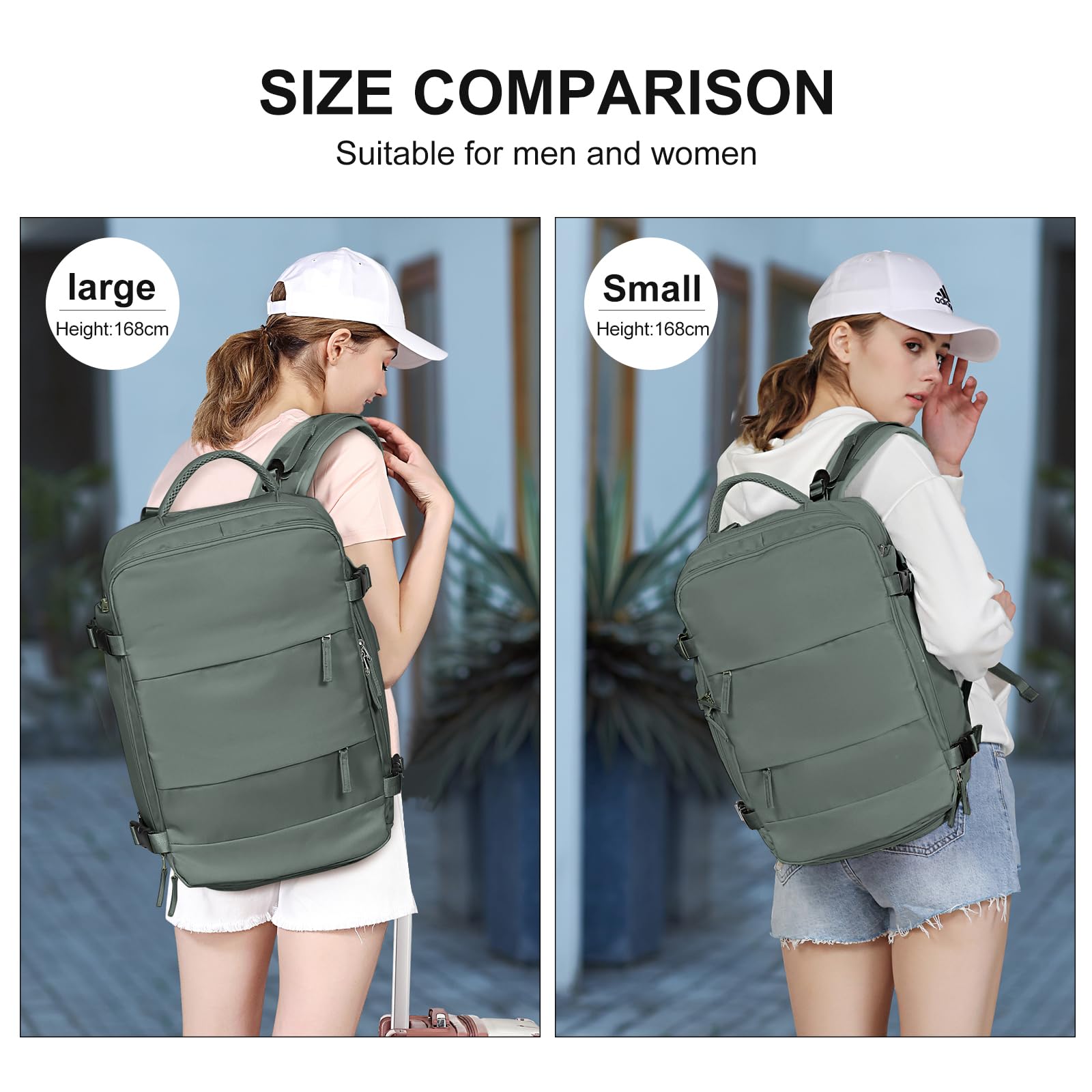 SZLX Zaino da Viaggio grande Zaino Ryanair 40x30x20 Sottovuoto Donna da escursionismo sportivo da esterno impermeabile Zaino Casual Laptop da 14 Pollici con porta di ricarica USB Scomparto per Scarpe