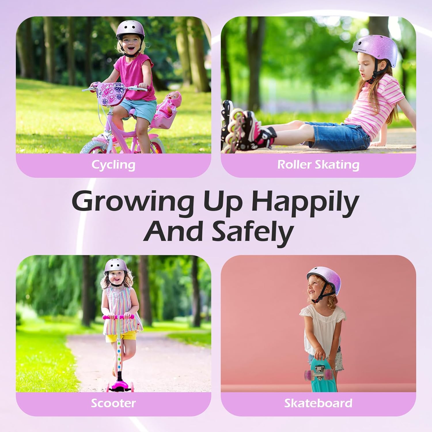 Odoland Kids Bike Helmet for Boys & Girls Age 2-8, Kid Bicycle Helmet Adjustable Fits 48-54cm, Safety Multi-Sport Helmet Design for Children Cycling, Skating, Scooter, Outdoor Sports