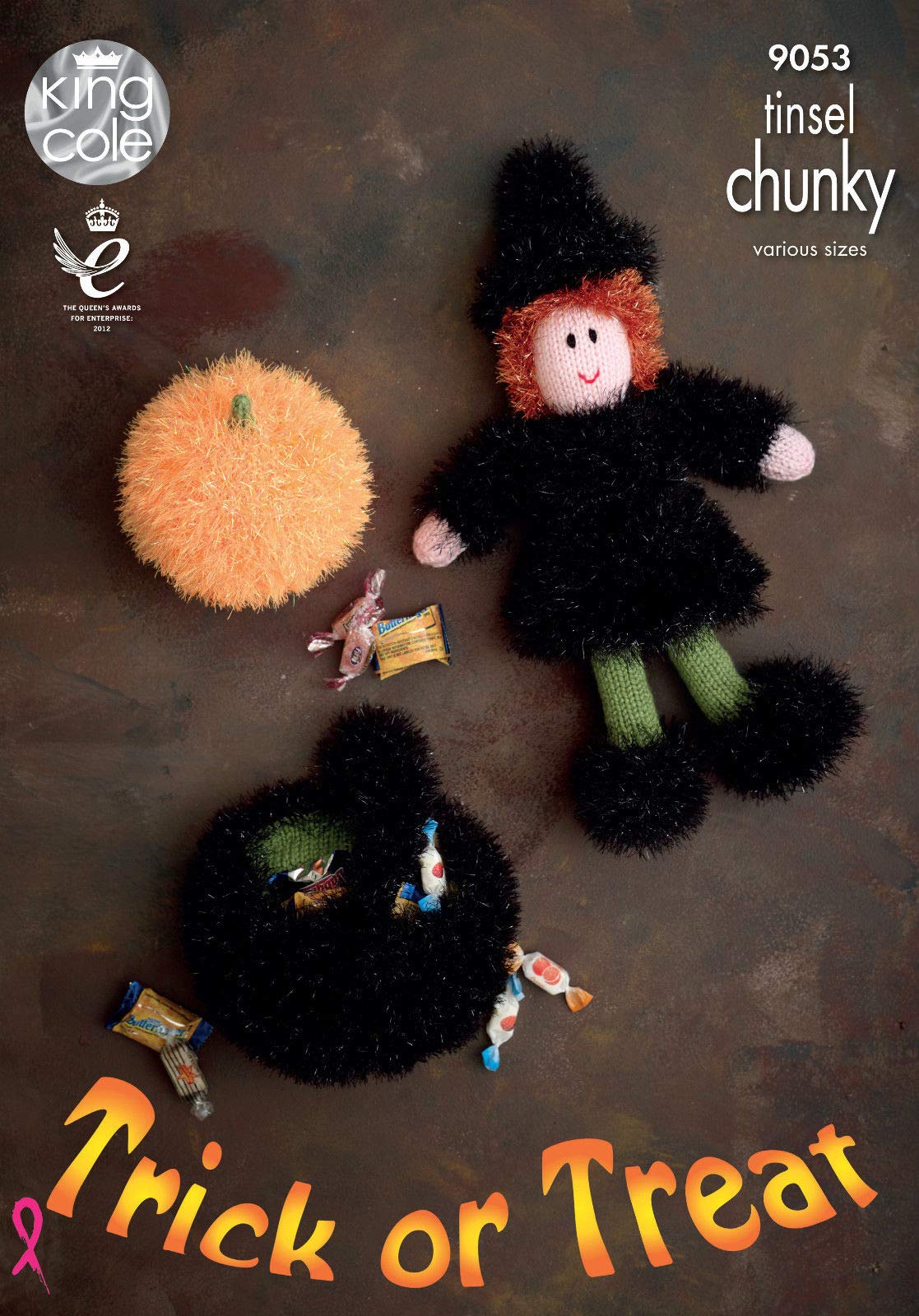 King Cole 9053 Knitting Pattern Halloween in Tinsel Chunky by King Cole