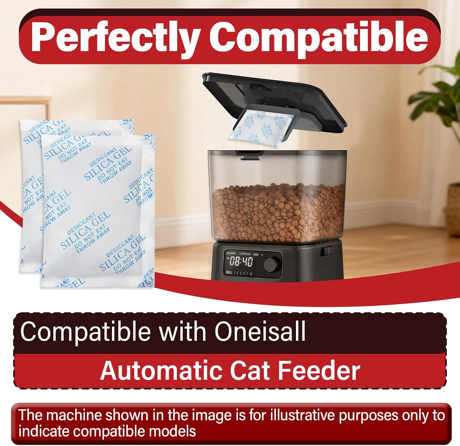 32 Pcs Pet Food Desiccant Bag Compatible with Oneisall Automatic Cat Feeder, Pet Feeder Replaced Desiccant, Keep Cat Dog Food Dry and Fresh