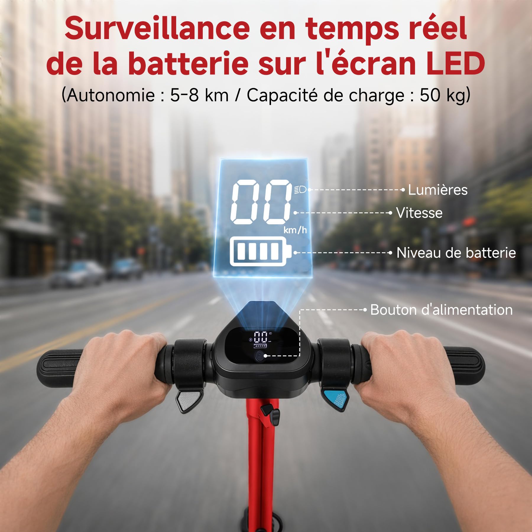 ORYXEARTH Trottinette Electrique Enfant 6-16 Ans, Pliable, Double Frein, Vitesse Max 16 km/h, écran LED lumière, Légère, montée Facile, Trottinette électrique Enfant ado