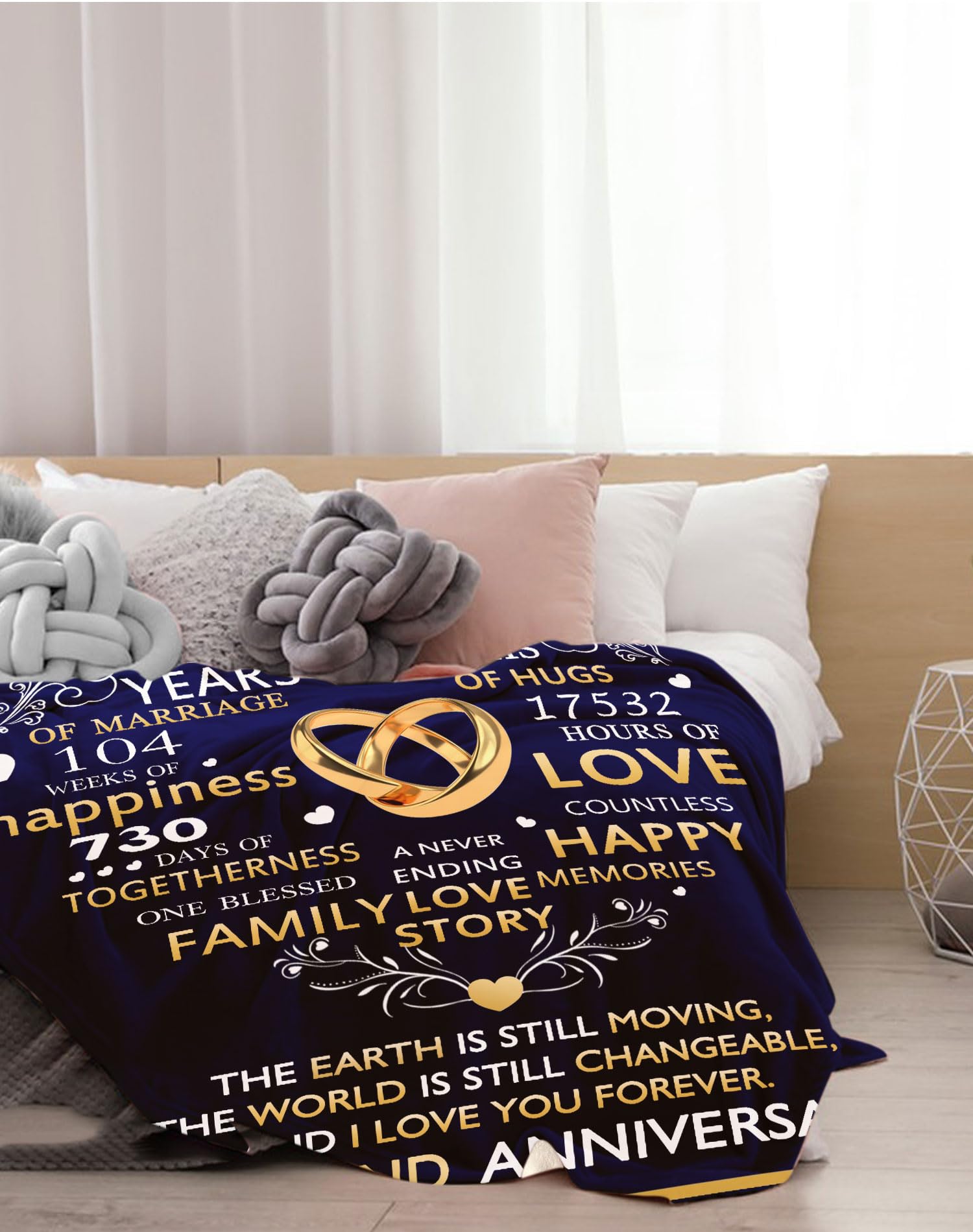 30 Jaar Huwelijk Cadeau Verjaardag Bed Gooi Deken 150 * 127 cm - 30e Bruiloft voor Koppels Ouders Vrouwen Mannen Man Vrouw Moeder Vader Oma Opa Vrienden (30 jaar huwelijk