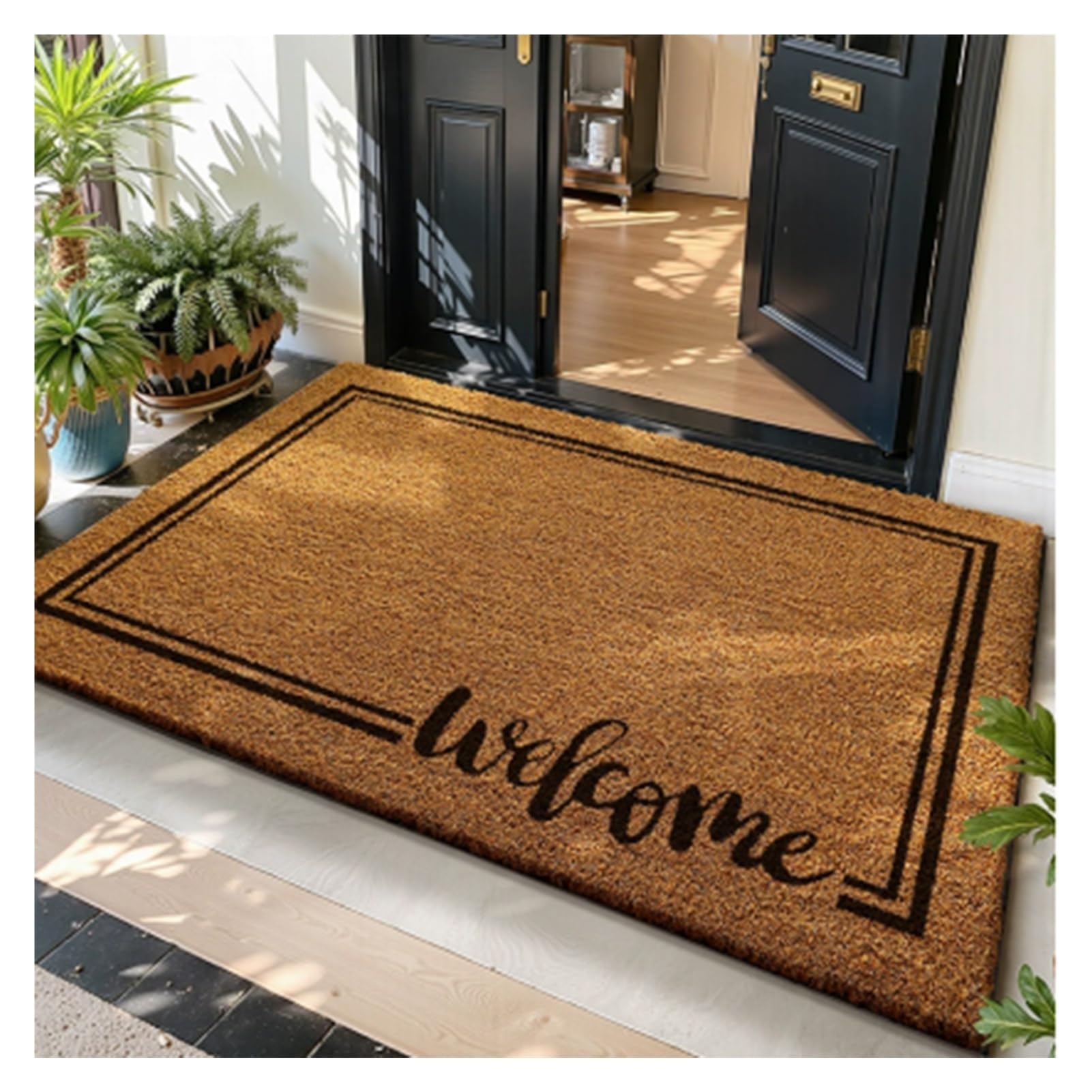 Zerbino Ingresso Esterno in Cocco, Antiscivolo Tappetino Entrata Anti-Sporco