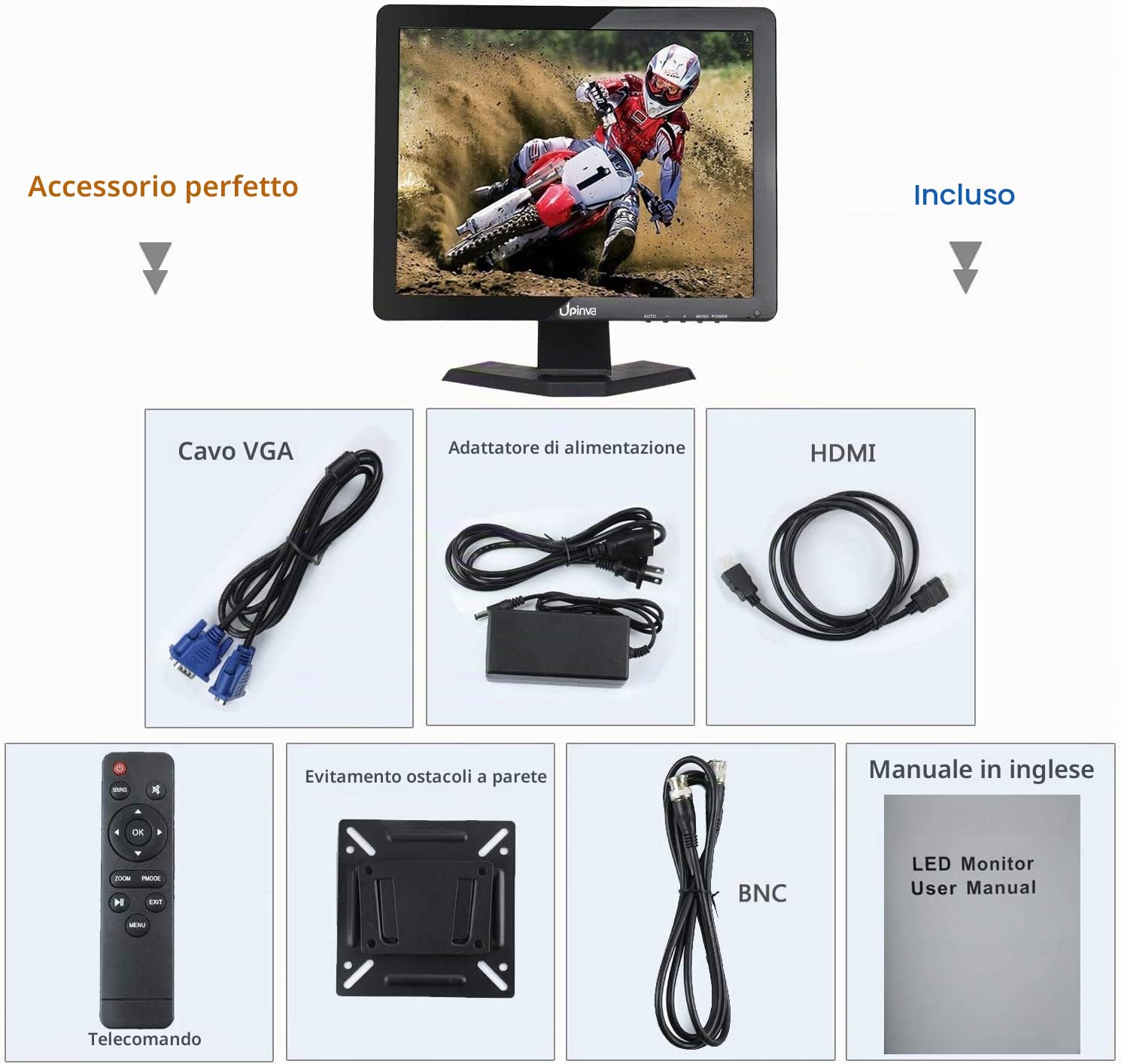 15 Monitor touchscreen con HDMI e display TFT-Schermo LED portatile per sicurezza CCTV postazione PC intrattenimento domestico Multi-Touch per progettisti d'ufficio utenti di sistemi di sicurezza