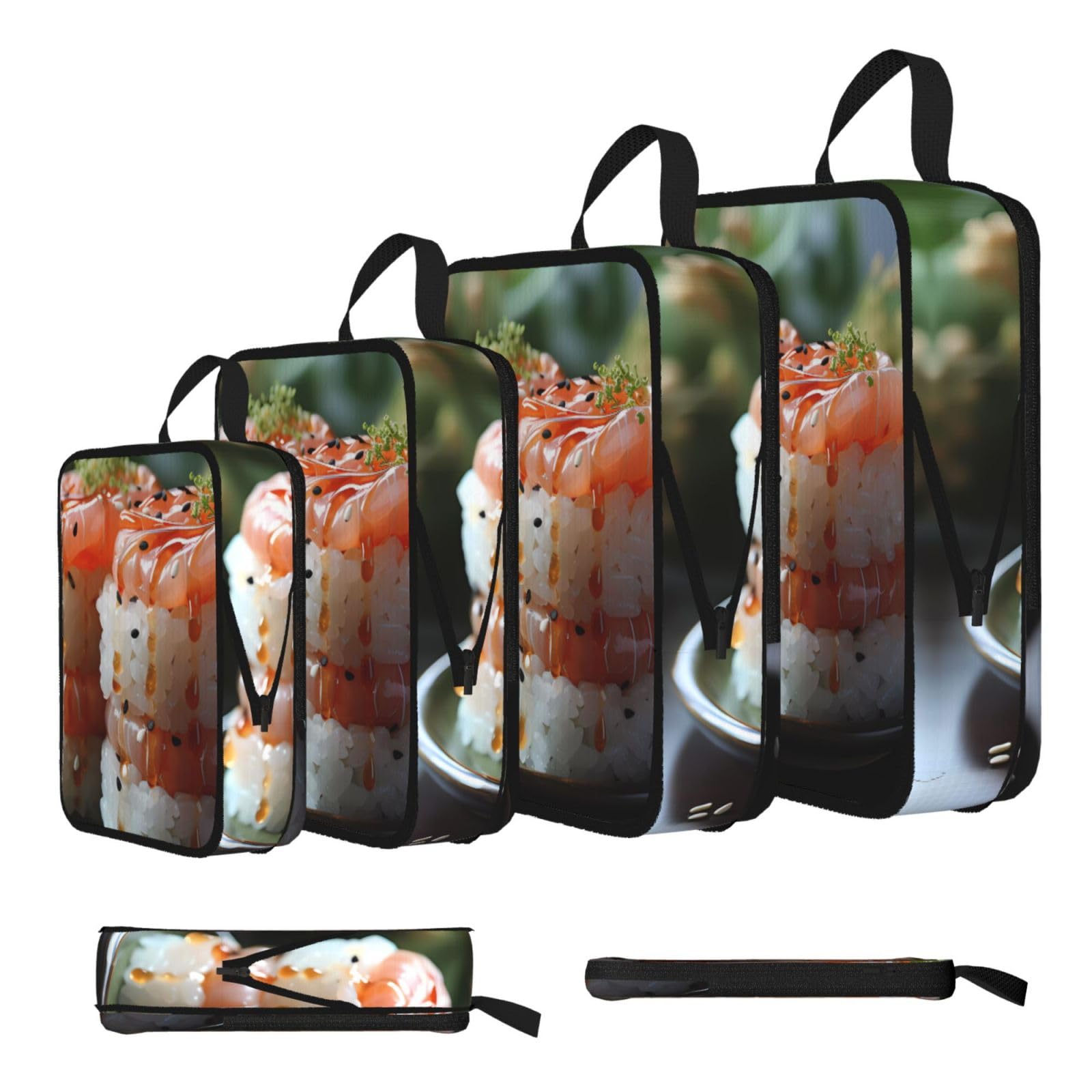 Fresh Salmon Sushi Compression Packing Cubes 4 Piece Set
