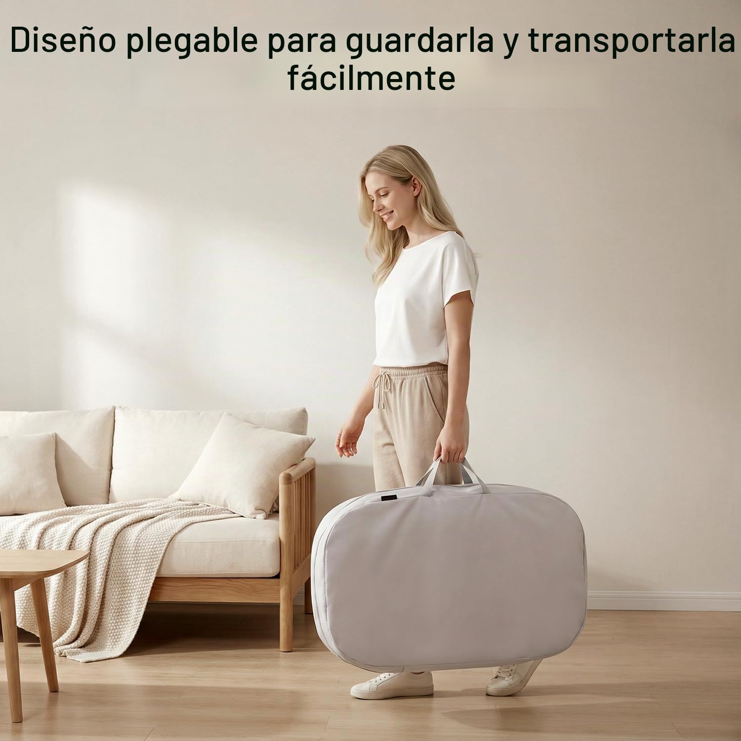 Gromast Silla hamaca 2 en 1 para bebés, hamaca portátil con 3 posiciones de reclinación, juguetes colgantes y bolsa de viaje - Gris claro