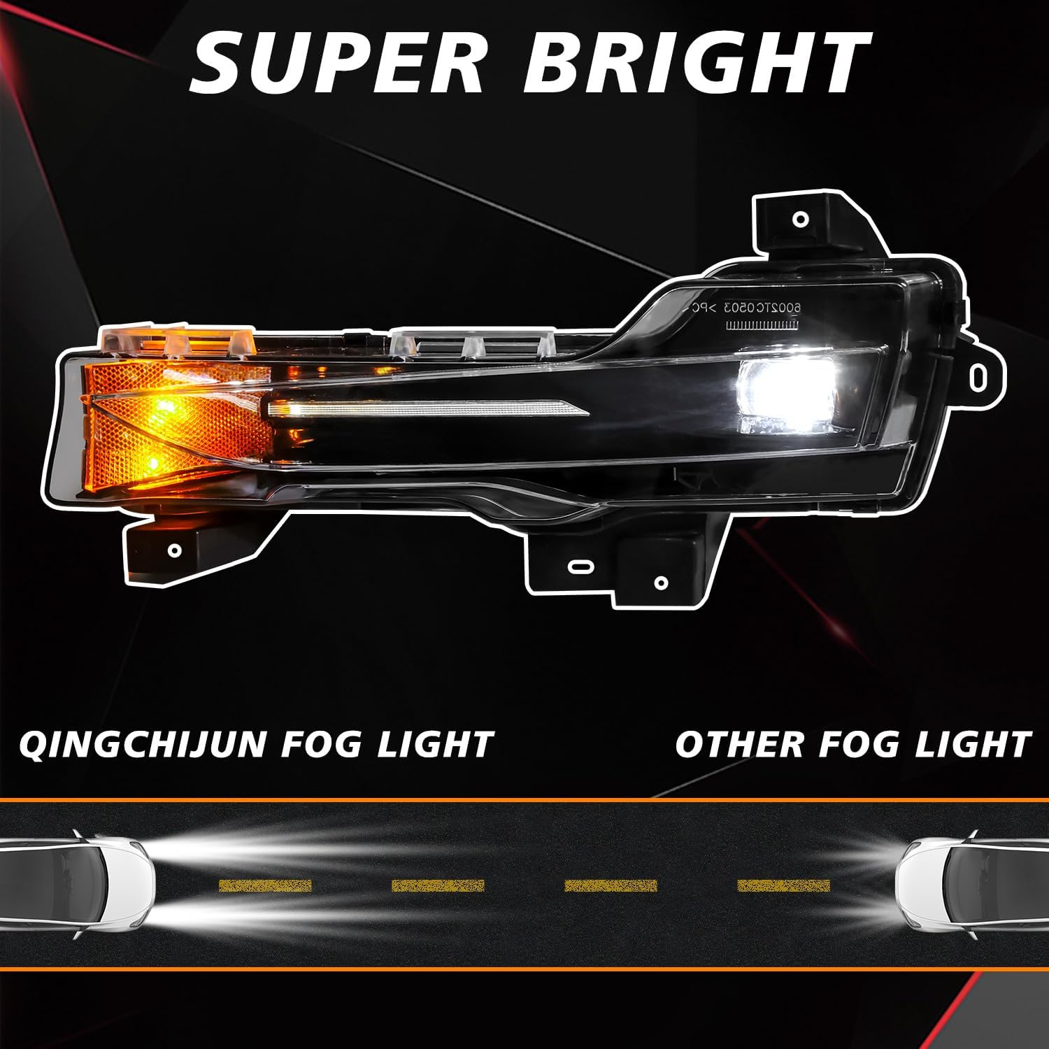 Led Fog Lights Drive Side Fog Lamps Compatible with 2017-2023 Tesla Model 3 & 2020-2024 Tesla Model Y Fog Light Assembly Driver/Left Side 1077391-00-D, 1077391-00-E, 1077391-00-F 1077391