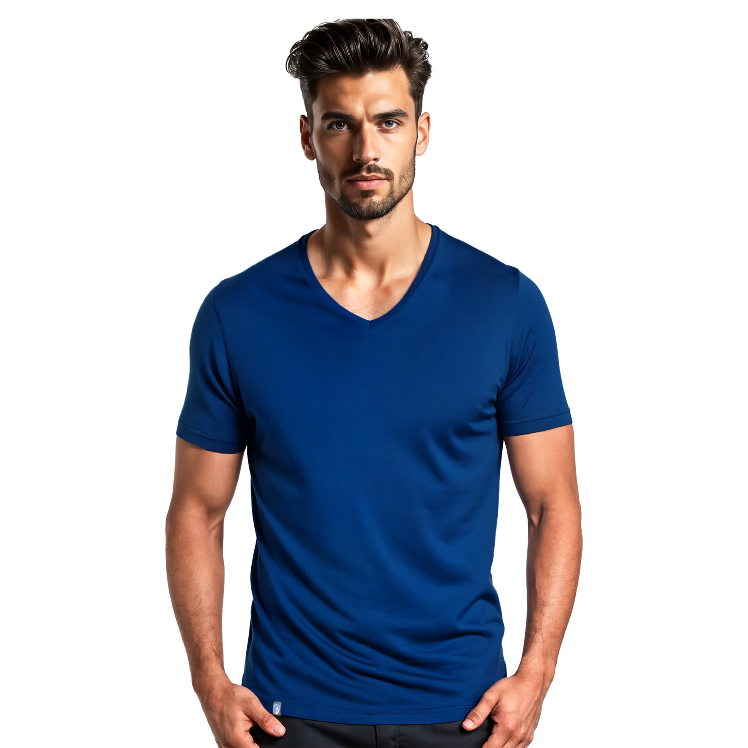 ALPIN LOACKER Camiseta de Cuello en V de Merino para Hombre, Manga Corta, Camiseta antisudor, Camiseta de Merino con Cuello en V, Prenda térmica Transpirable