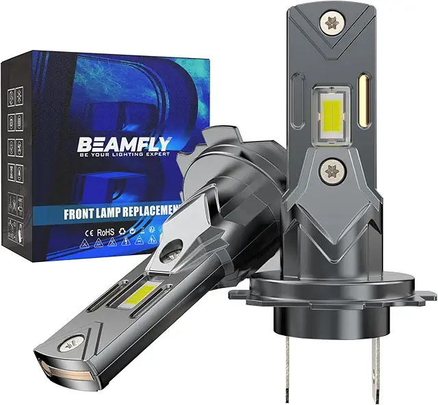 BEAMFLY H7 LED Headlight Bulbs - 20000lm 100W, Plug & Play for Cars & Motorcycles