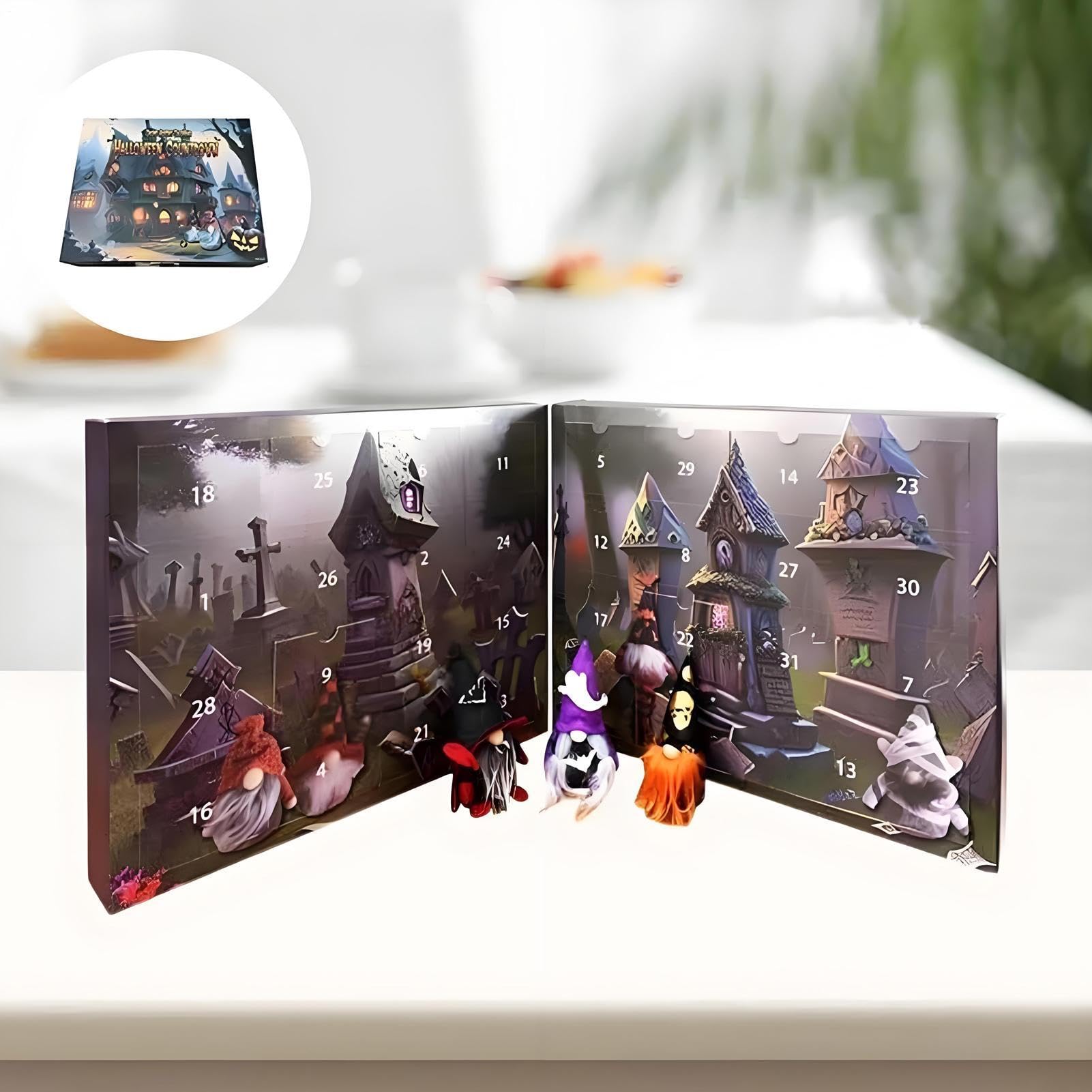 Gnomos De Halloween Muñeco Enano con Sonido y Luz | Calendario De Cuenta Atrás Para Las Festividades Para Cumpleaños Sala Dormitorio Vacaciones Estantería Oficina En Casa