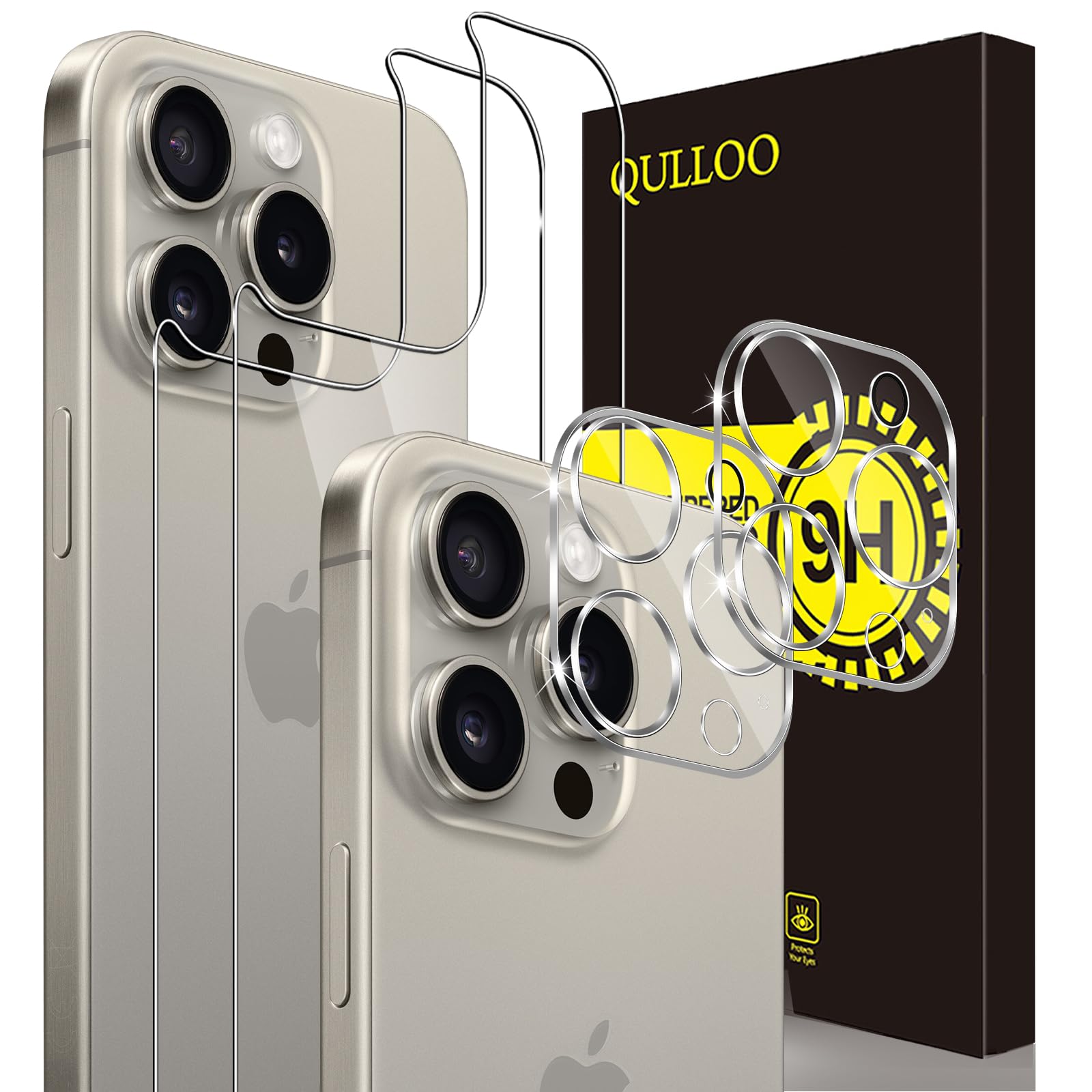 QULLOO Pellicola Posteriore In Vetro Temperato 9H Per IPhone 16 Pro Max (2 Pezzi) - Anti-graffio, Anti-impronte, Copertura Totale