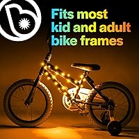 Vista 4 de Brightz CosmicBrightz - Cuerda de luz LED para marco de bicicleta, cuerda de 6.5 pies, funciona con pilas con interruptor de encendido/apagado