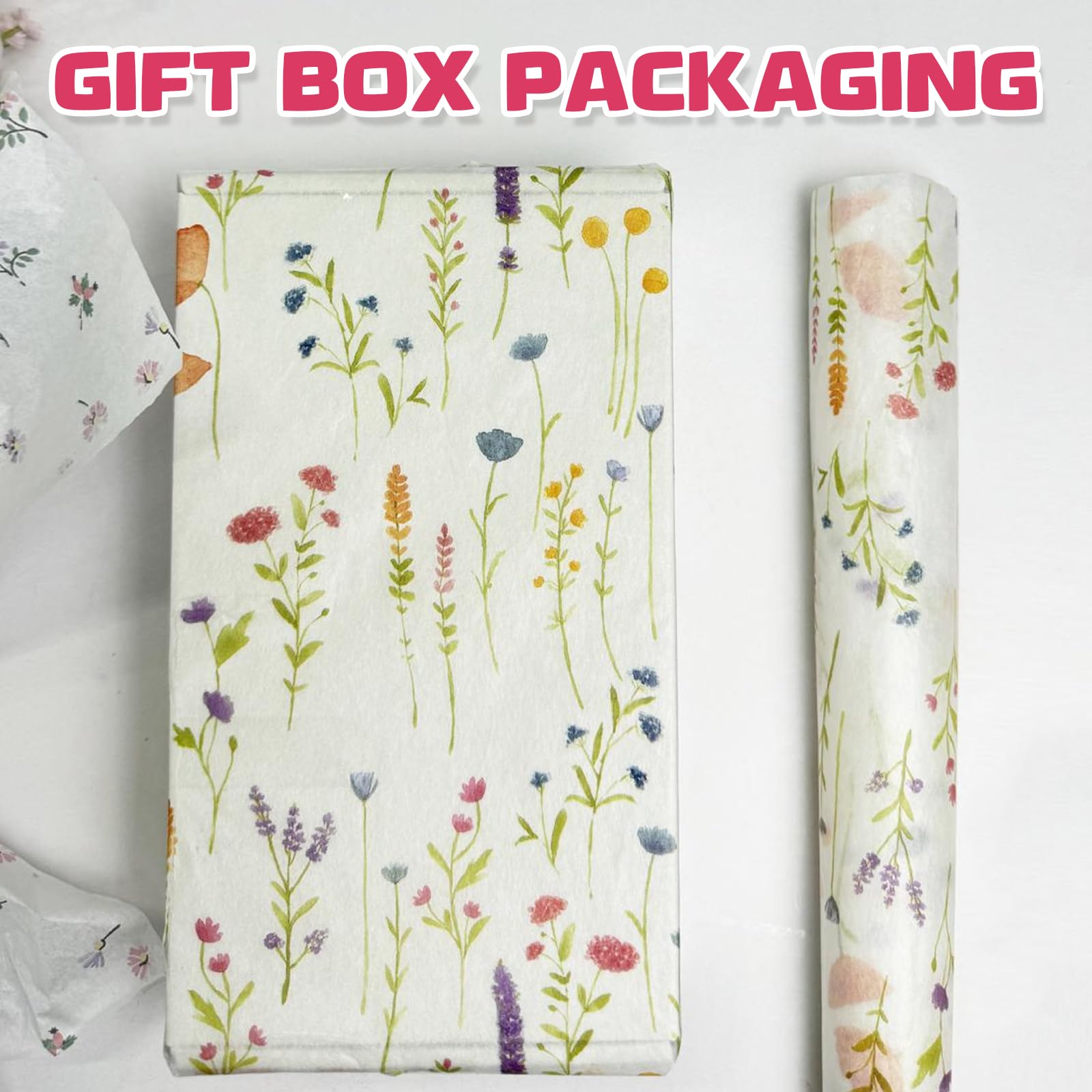 AnyDesign 12 Sheet Purple Lavender Wrapping Paper Floral Butterfly Decorative Gift Warp Paper Folded Flat Art Papers For Wedding Birthday Baby Shower Party Gift Packing DIY Craft, 19.7 X 27.6 In - View #9