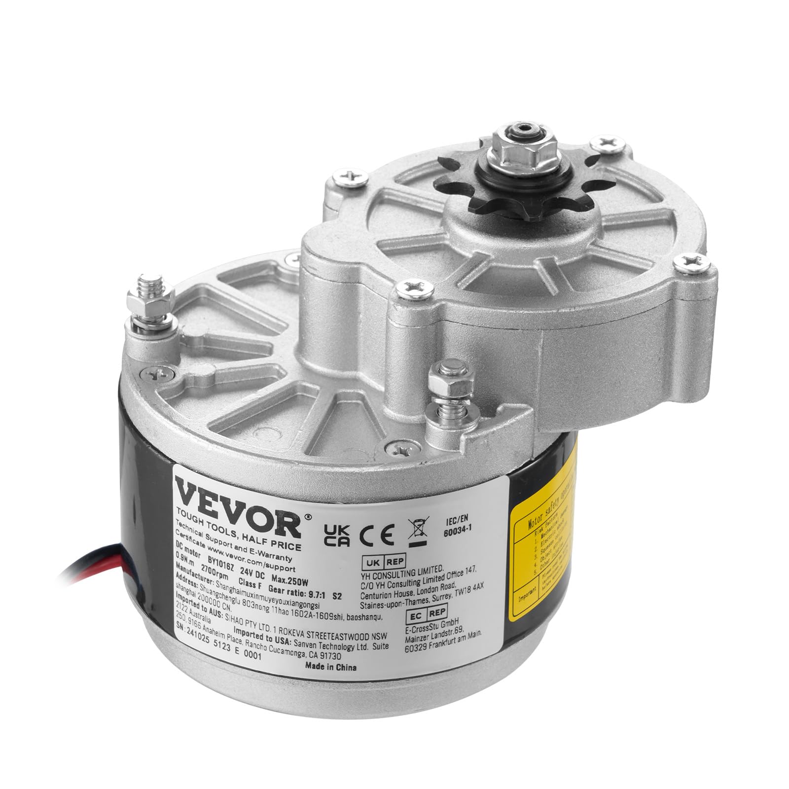 VEVOR Kit Motore Elettrico Senza Spazzole 250 W Motore Elettrico 24 V 2700 Giri/min con Regolatore di Velocità Aggiornato e Kit Impugnatura Acceleratore per Go Kart, Bici Elettrica, Moto, Scooter